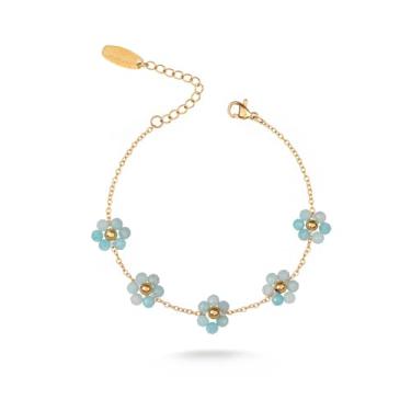 Imagem de Montana West Pulseira feminina Wrangler com pingente de coração ajustável, ouro 14 quilates, turquesa, joias modernas, one size, Aço inoxidável