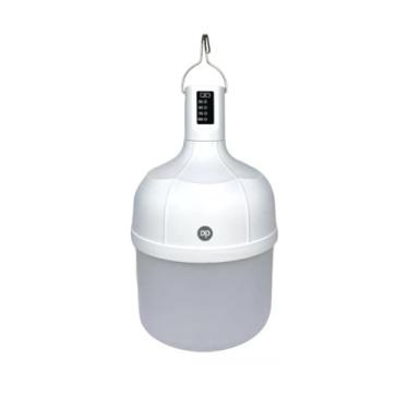 Imagem de Lâmpada LED Bulbo Recarregável USB, 48W, 6000mAh, Luz de Emergência, Branco Frio 6000K, com Gancho