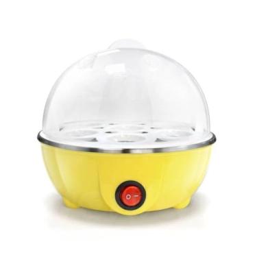 Imagem de Cozedor Elétrico de Ovos, 7 Ovos, 350W, 110V, com Desligamento Automático, Plástico, 15x15x15cm, Sortido