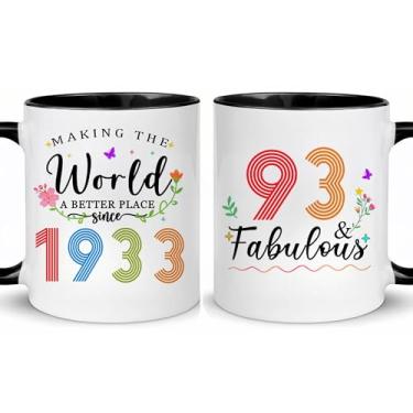 Imagem de Choinn 1933 Presentes de aniversário de 93 anos para mulheres e homens, presente de aniversário de 93 anos, caneca de café para mãe, pai, avó, vovô, ideias de presentes de aniversário de 93 anos, Dia