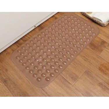Imagem de Tapete Para Box Antiderrapante com Ventosas Tapete de Banheiro Massageador para os Pés Modelo Retangular (Marrom 539)