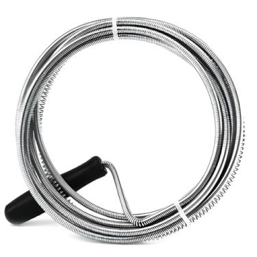 Imagem de Desentupidor Espiral 3 Metros em Aço Inoxidável para Ralos Canos Pia Cozinha Banheiro Solução Rápida para Tubulação com Mola Inoxidável Ideal para Casa e Remoção de Cabelo
