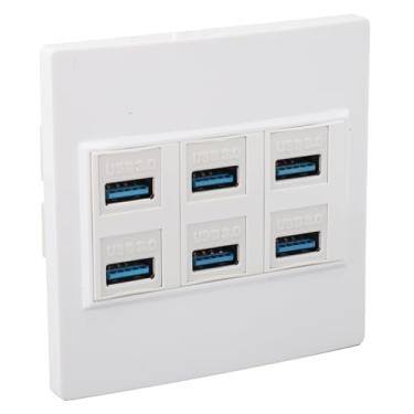 Imagem de Dpofirs Placa de Parede USB 3.0 de 6 Portas Painel de Saída de Transferência de Dados Durável de Alta Velocidade para Escritório Doméstico Material ABS