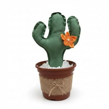 Imagem de Peso de Porta em Formato de Cacto Mandacaru - Artesanato em Pano com Flores - Aleatorios