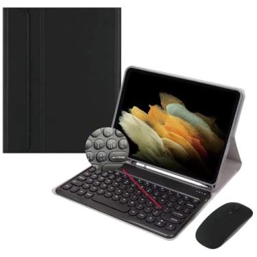 Imagem de HAOWSTRANG® ABNT2 Capa De Teclado Para Samsung Galaxy Tab A9+ / A9 Plus 11" 2023, Colorido Sem Fio Destacável Bonito Redondo Teclado Teclas Capa De Teclado Bluetooth Com Suporte Para S Pen