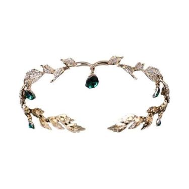 Imagem de Acessório De Cabelo Para Noivas Coroa De Elfo Com Cristais De Rhinesto