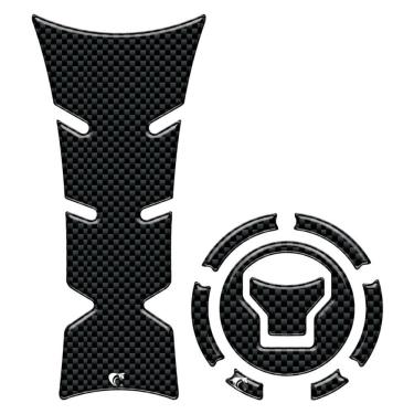 Imagem de Kit Adesivo Protetor De Tanque Moto Honda Cb Twister 300f 2025 - Carbono Carbono