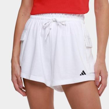 Imagem de Shorts Adidas Small Logo Feminino, Branco, M