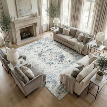 Imagem de Zanipex Tapetes de área de 20 x 25 cm para sala de estar, tapetes laváveis para quarto, 13 x 17 cm, entrada de corredores, cozinha, tapete boho interno, tapete bege para escritório (cinza cinza-claro