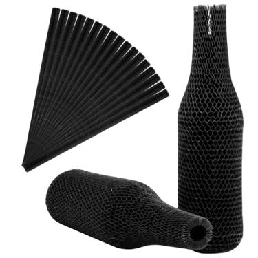 Imagem de Conjunto de 64 sacos de vinho para viagem de papel de favo de mel, mangas de garrafa de licor de vidro reutilizáveis, segurança endurecida à prova e resistência a impactos para envio embalagem