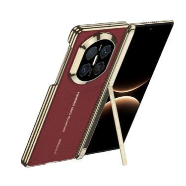 Imagem de FWYANZH Capa magnética para Huawei Mate X7, suporte de dobradiça, capa traseira galvanizada, proteção à prova de choque, capa de couro, vermelha, Mate X7