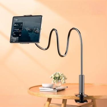 Imagem de Suporte de tablet pescoço de ganso para telefone e tablet Suporte de braçadeira ajustável de 360° para cama e mesa, leitura, gravação, leitura, filmagem, suporte de braço preguiçoso para dispositivos