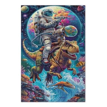 Imagem de Quebra-cabeças de dinossauros astronautas, 500 peças para adultos, jogos adultos para noite de jogos