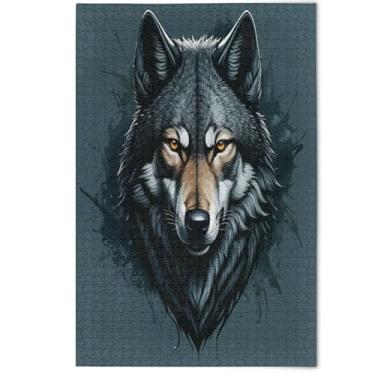Imagem de Grey Black Cool Wolf Watercolor Jigsaw Puzzles 1000 Pieces Adults Fun White Elephants Gifts Scene Nature Puzzles Scenery Animal Artwork, 1000 Pieces, 29.5" x 19.7"
