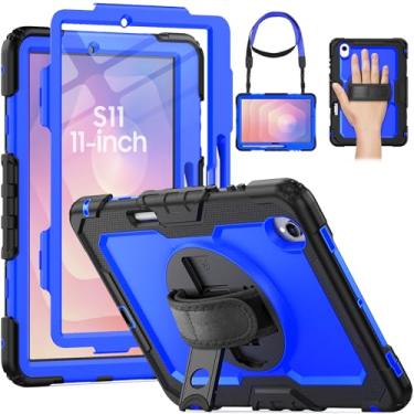 Imagem de HXCASEAC Capa para Samsung Galaxy Tab S11 (2025) de 11 polegadas, design à prova de choque com protetor de tela/alça de mão/suporte para caneta S, capa protetora para tablet Samsung Galaxy S11