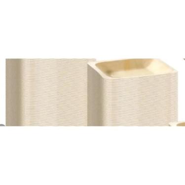Imagem de OceanCamel Pacote com 200 tigelas de folha de palmeira quadradas descartáveis, pratos de servir resistentes, alternativa natural ao papel ou utensílios de mesa de bambu para festas, casamentos