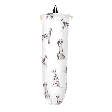 Imagem de Great Dane Dog Suporte de saco plástico redondo, suporte de sacola de supermercado, bolsa organizadora de parede