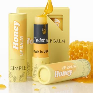 Imagem de Bálsamo labial de mel natural – 100% pasto de sebo bovino alimentado com pasto, mel cru orgânico e óleo de argan – ultra hidratante, condicionador, sem parafina, não tóxico, totalmente natural