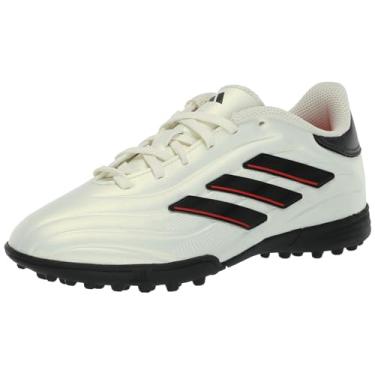 Imagem de adidas Tênis infantil unissex Copa Pure 2.0 League Turf, Marfim/preto/vermelho solar, 18