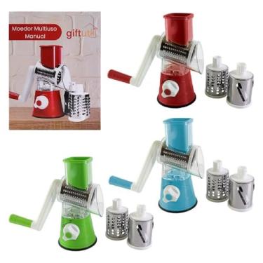 Imagem de Ralador Fatiador Multiuso 3 Lâminas Em 1 Verduras Legumes Queijo Cortador Manual