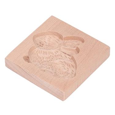 Imagem de GLOGLOW Molde de Madeira para Cortador de Biscoitos, Carimbo de Prensa de Biscoito de Madeira de Faia, Formas Fofas para Massa de Biscoito, Produtos de Cozimento Reutilizáveis ​​e Fáceis de Limpar