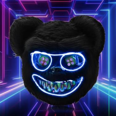 Imagem de BADALU Glowing Bear Face Mask with LED Lights, Bloody Plush Headgear for Halloween Costumes, Cosplay, Masquerade Parties, Carnival & Spooky Events - Scary Light-Up Mask for Adults (Gift Idea)