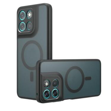 Imagem de Capa compatível com Motorola Moto X70 Air, compatível com MagSafe, compatível com Motorola Edge 70 capa de celular magnética integrada antichoque preta