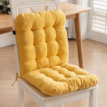 Imagem de BAHULA Almofada de cadeira de balanço, almofada de cadeira para móveis de pátio, almofada mais grossa macia e confortável para sala de estar ao ar livre, interior, escritório, amarelo, 40 x 80 cm