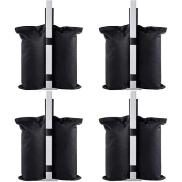 Imagem de BAHULA Sacos de areia com peso de dossel, 4 pacotes de sacos de areia impermeáveis para barraca pesos de perna sacos de areia para jardim ao ar livre tenda dossel sombras guarda-chuva, preto, 38 x 33