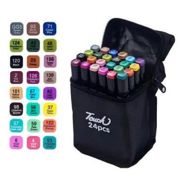 Imagem de Kit 48 Cores Caneta Marcadora Com Ponta Dupla/Pintura De Arte/Aquarela