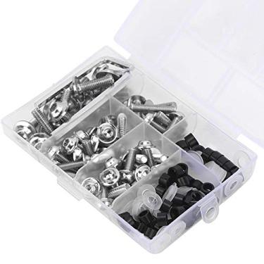 Imagem de SPYMINNPOO Kit Universal de Parafusos de Carenagem de, Durável para Acessórios de Motocicleta, 158 Peças, Azul, Preto, Dourado, Prata e Vermelho, para Montagem Universal (Prata)