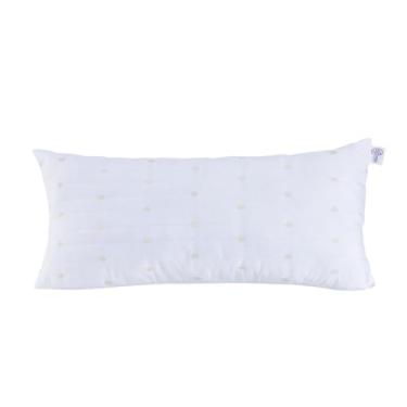 Imagem de Kit capa de almofada estampada com almofada rolinho 400 fios (Branco)