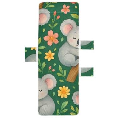 Imagem de Lindos coalas urso flores verde chaise lounge cadeira toalhas piscina lounge praia cadeira toalha engraçada espreguiçadeira de praia 215.9 cm x 76.2 cm