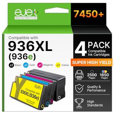 Imagem de Cartuchos de tinta 936XL 936e 936 para impressoras HP de substituição para cartuchos de tinta HP 936, pacote combo funciona com OfficeJet Pro 9125e 9120e 9730e 9130 9135e 9122e 9128e 9110b 9120b 9130b