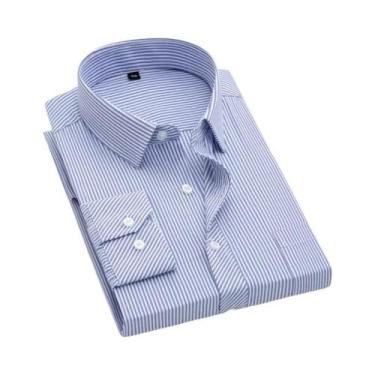 Imagem de Camisa Social Masculina Listrada De Manga Longa Primavera Outono Antir