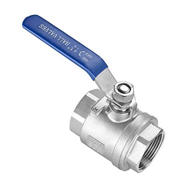 Imagem de 1/5.1 cm 3/10.2 cm 2.5 cm 1-1/10.2 cm 1-1/5.1 cm 5.1 cm 2.5 cm 1-1/10.2 cm 1-1/5.1 cm 5.1 cm válvula de esfera rosca de duas peças BSP 304 para uso com líquidos e gases (SS201,1 polegadas)