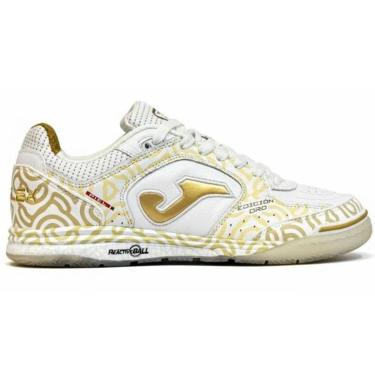 Imagem de CHUTEIRA FUTSAL JOMA TOP FLEX REBOUND EDIÇÃO ORO BRANCA MASC-Masculino