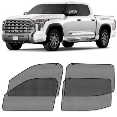 Imagem de CLIM ART Persianas magnéticas de janela de carro para Toyota Tundra 2022-2026 CrewMax, cortinas bloqueadoras de sol, capas de janela lateral, acessórios de carro para acampamento, proteção de