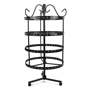 Imagem de Suporte de Exibição Jóias Redondo Rotativo 4 Camadas em Metal Organizador Brincos Porta-Jóias para Armazenar Exibir e Manter a Mesa Arrumada