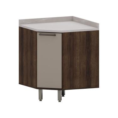 Imagem de Balcão De Cozinha Com Tampo Canto Diagonal 1 Porta Luna Luciane Móveis