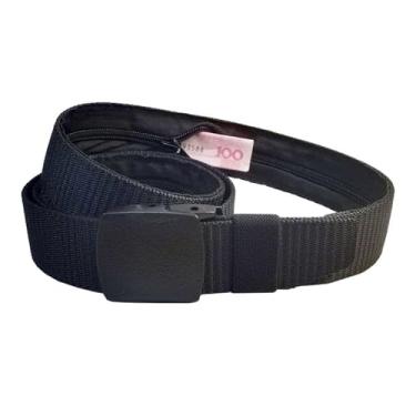 Imagem de Cinto masculino de nylon antirroubo – Acessório de viagem seguro e elegante para máxima proteção, Preto, Regular