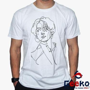 Imagem de Camiseta BTS 100% Algodão Jeon Jungkook K-pop Geeko, Branco gola carec