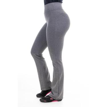 Imagem de Calça Flare Wolfox Suplex Básico Cintura Alta Feminina, Mescla, GG