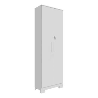 Imagem de Armario Multiuso Ronipa Bordô MDF 02 portas com chave, Branco