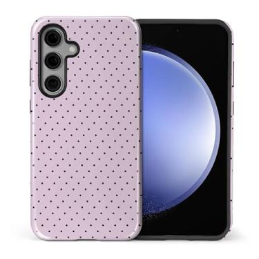 Imagem de casesok Capa para Samsung Galaxy S24 FE, capa rígida de camada dupla + capa de telefone de silicone, proteção total à prova de choque para Samsung Galaxy S24 FE - linda bolinhas rosa