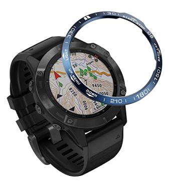 Imagem de MGTCAR Aço para Garmin Fenix 6 6X Pro 6X Safira Anéis Bisel Adesivo Anti Risco Capa de Metal Protetor Smartwatch Acessórios anel (Cor: B, Tamanho: Para Fenix 6X)