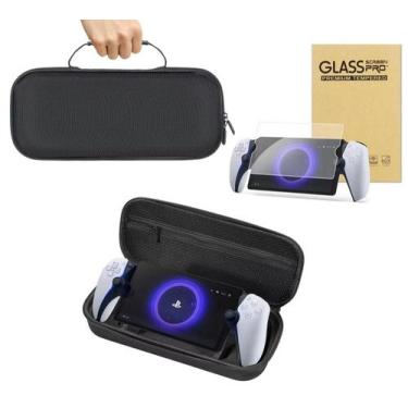 Imagem de Estojo Portal Ps5 Case Rígido Preto + Película De Vidro - 123Games