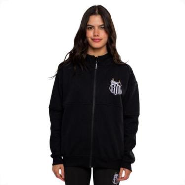 Imagem de Agasalho Moletom Canguru Feminino Com Zíper Santos - Surf Center, Pret