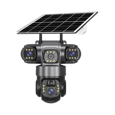 Imagem de Câmera IP Solar WiFi De 15MP Com 3 Lentes V380PRO 360 À Prova d'Água V