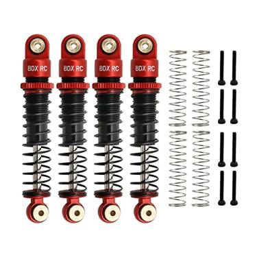 Imagem de CobraCrawler Amortecedor de metal 1/24 RC Crawler Amortecedor de óleo de 40,5 mm para carro de rastreador RC 1/24 Axial SCX24 C10 Ford Bronco Jeep Gladiator Amortecedor (vermelho 4 peças)
